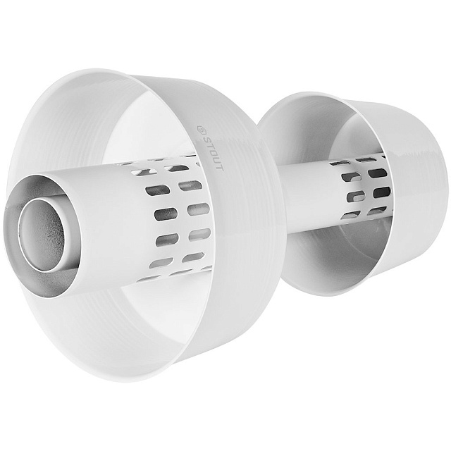 STOUT SCR-6010-800003 STOUT Оголовок вертикальный с ветрозащитой традиц. коакс. D60(п)/100(п) БЕЛЫЙ широкий — фото, характеристики