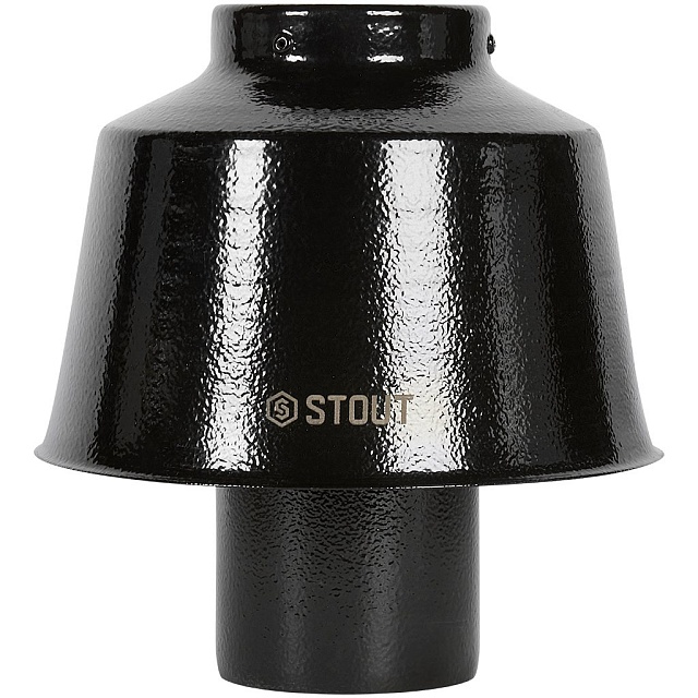 STOUT Оголовок вертикальный с ветрозащитой традиц. D80(п) ЧЕРНЫЙ широкий — фото, характеристики