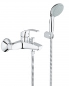Смеситель для ванны GROHE Eurosmart с душевым набором (настенный держатель, ручной душ), 33302002 — фото, характеристики, купить в VOLGOGRAD-CLIMBO