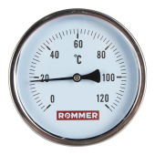 ROMMER Термометр биметаллический 100 мм 120 градусов с погружной гильзой 100 мм 1/2 — фото, характеристики, купить в VOLGOGRAD-CLIMBO