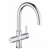 Смеситель для кухни GROHE Blue с высоким изливом для водопроводной и фильтрованной воды, хром (33251000) — фото, характеристики, купить в VOLGOGRAD-CLIMBO