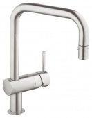 Смеситель для кухни GROHE Minta с выдвижным U-изливом/лейкой, 32322DC0 — фото, характеристики, купить в VOLGOGRAD-CLIMBO