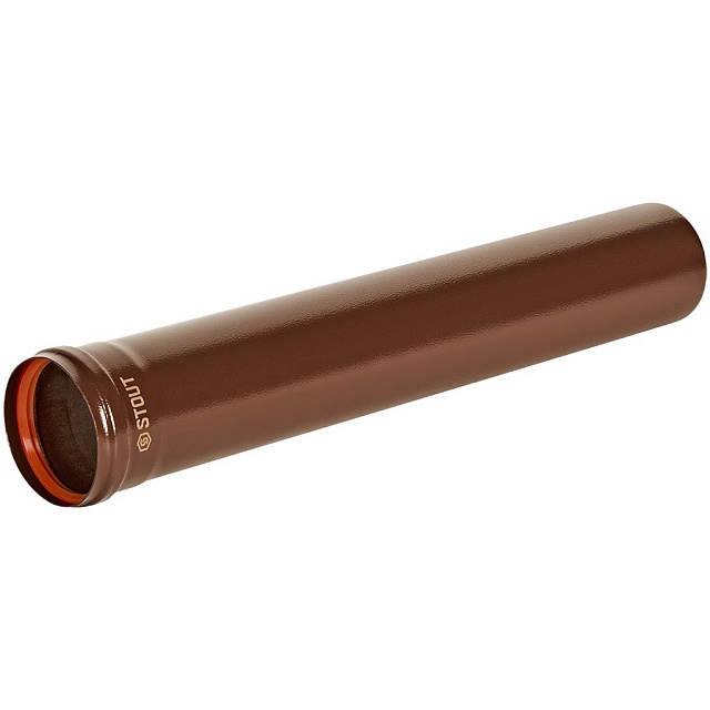 STOUT Удлинитель дымохода традиц. D80(п-м), L500, КОРИЧНЕВЫЙ — фото, характеристики