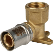 STOUT Угольник настенный с креплением короткий 1/2"х20 для металлопластиковых труб прессовой — фото, характеристики, купить в VOLGOGRAD-CLIMBO