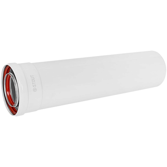 STOUT SCR-8125-000500 STOUT Удлинитель дымохода традиц. коакс. D80(п-м)/125(п-м), L500 — фото, характеристики