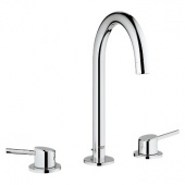 Смеситель для раковины GROHE Concetto на 3 отверстия с донным клапаном, 20216001 — фото, характеристики, купить в VOLGOGRAD-CLIMBO