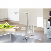 Смеситель для кухни GROHE Eurocube, суперсталь (31255DC0) — фото, характеристики, купить в VOLGOGRAD-CLIMBO