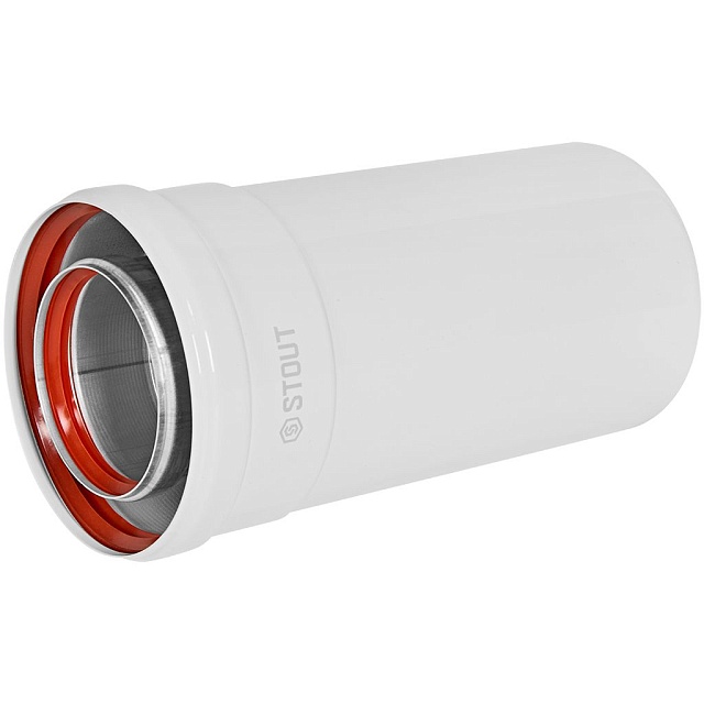 STOUT Удлинитель дымохода традиц. коакс. D80(п-м)/125(п-м), L250 — фото, характеристики