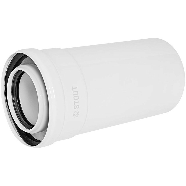 STOUT Удлинитель дымохода конденсац. коакс. D80(п-м)/125(п-м), L250 — фото, характеристики
