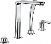 Смеситель для ванны GROHE Veris с душевым гарнитуром (на бортик ванны), 4 отверстия, 19373000 — фото, характеристики, купить в VOLGOGRAD-CLIMBO