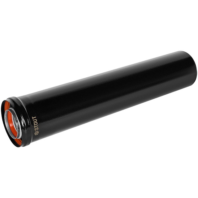 STOUT SCR-6010-600500 STOUT Удлинитель дымохода традиц. коакс. D60(п-м)/100(п-м), L500, ЧЕРНЫЙ — фото, характеристики
