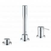 Смеситель для ванны GROHE Essence+ на 3 отверстия с душевым гарнитуром (на бортик ванны, без излива), хром (19976001) — фото, характеристики, купить в VOLGOGRAD-CLIMBO