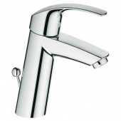 Смеситель для раковины GROHE Eurosmart с донным клапаном, средний излив, 23322001 — фото, характеристики, купить в VOLGOGRAD-CLIMBO