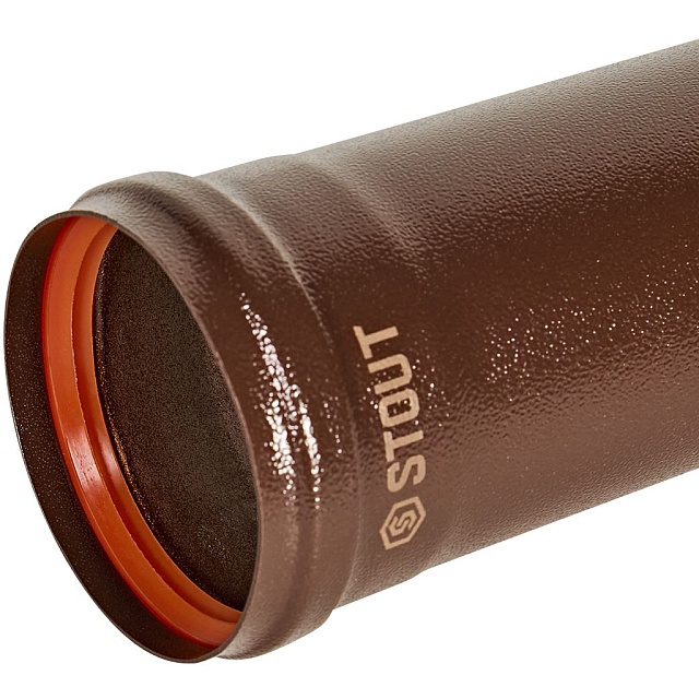 STOUT SCR-0080-701000 STOUT Удлинитель дымохода традиц. D80(п-м), L1000, КОРИЧНЕВЫЙ — фото, характеристики