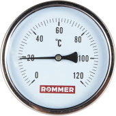 ROMMER Термометр биметаллический 100 мм 120 градусов с погружной гильзой 75 мм 1/2 — фото, характеристики, купить в VOLGOGRAD-CLIMBO
