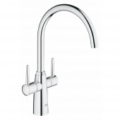 Смеситель для кухни GROHE Ambi с двумя рукоятками, высокий излив, хром (30189000) — фото, характеристики, купить в VOLGOGRAD-CLIMBO
