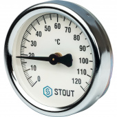 STOUT Термометр биметаллический накладной с пружиной. Корпус Dn 63 мм, 0...120 С, 1"-2" (SIM-0004-630015) — фото, характеристики, купить в VOLGOGRAD-CLIMBO