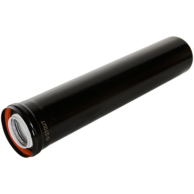 STOUT Удлинитель дымохода конденсац. коакс. D60(п-м)/100(п-м), L500, ЧЕРНЫЙ — фото, характеристики