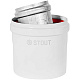 STOUT SCR-6010-250200 STOUT Адаптер подключения УНИВЕРСАЛЬНЫЙ вертик. традиц. коакс. D60(м-м)/100(п-м) (хомут, фланец, втулка, адаптер) кроме Immergas, Navien D75/100 стар. — фото, детали конструкции