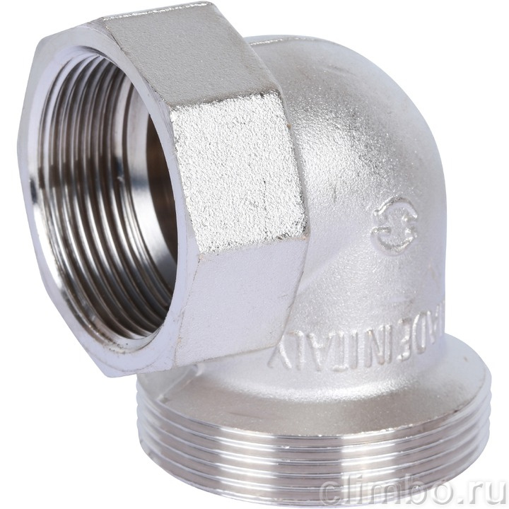 STOUT Угловая американка ВН, уплотнение o-ring кольцо, никель. 1"1/2 — фото товара