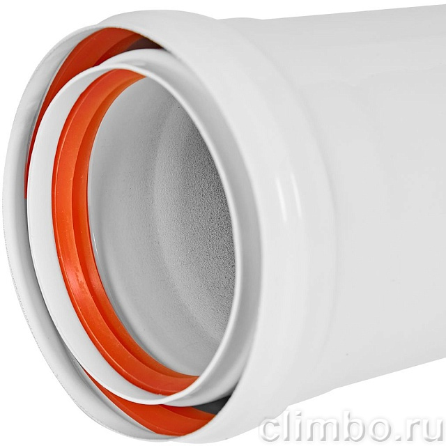 STOUT Удлинитель дымохода утепленный традиц. D80(п-м), L500 (газоход до 185 градусов) — фото, детали конструкции