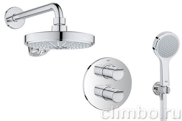 Термостат для душа GROHE Grohtherm 2000 с душевым гарнитуром (со встраиваемым механизмом), 34283001 — фото товара