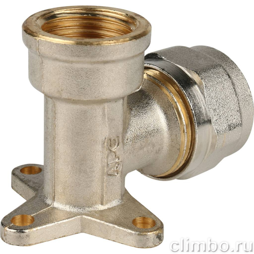 STOUT Угольник настенный с креплением 1/2"х20 для металлопластиковых труб винтовой — фото товара