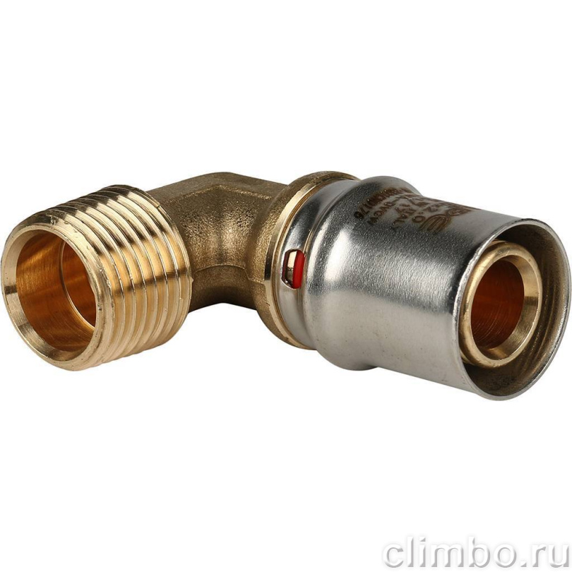 STOUT Угольник-переходник с наружной резьбой 1/2"х20 для металлопластиковых труб прессовой — фото товара