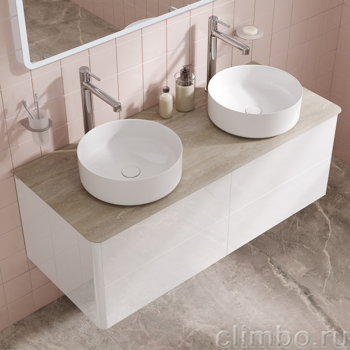 Столешница без отверстий, керамогранит, 120 см, бежевый, Оптима Хоум (Optima Home), IDDIS, OPH12B1i89 — фото, детали конструкции