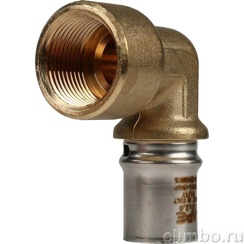 STOUT Угольник-переходник с внутренней резьбой 3/4"х20 для металлопластиковых труб прессовой — фото товара