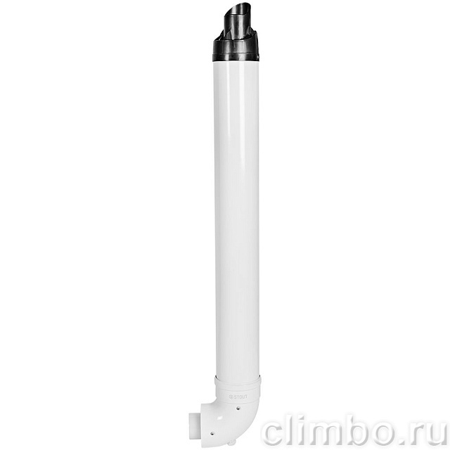 STOUT Комплект дымохода УНИВЕРСАЛЬНЫЙ конденсац. коакс. D60/100, L1000 (хомут, фланец, втулка, рабочая длина 680 мм) — фото, детали конструкции