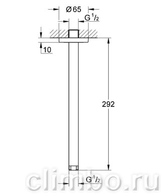 Потолочный душевой кронштейн GROHE Rainshower neutral 292 мм, 28497KS0 — фото товара