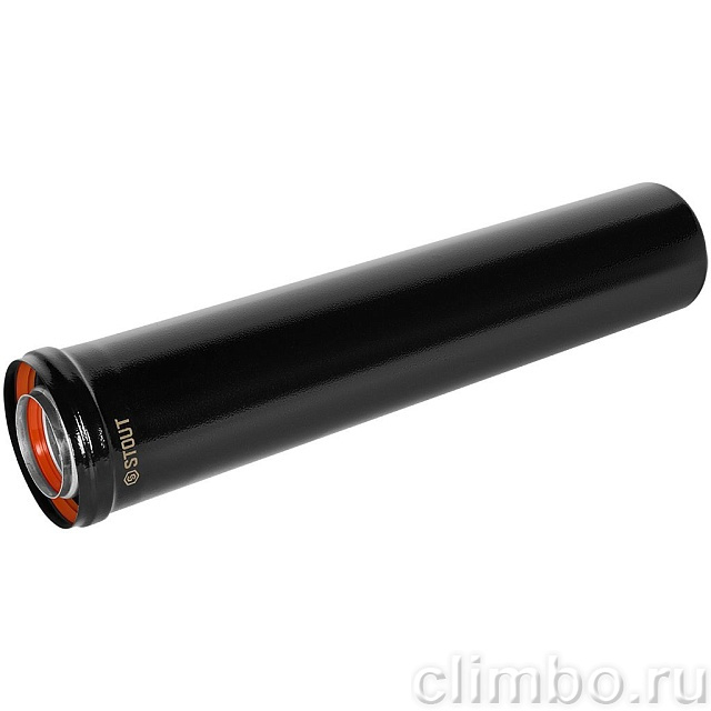 STOUT SCR-6010-600500 STOUT Удлинитель дымохода традиц. коакс. D60(п-м)/100(п-м), L500, ЧЕРНЫЙ — фото, детали конструкции