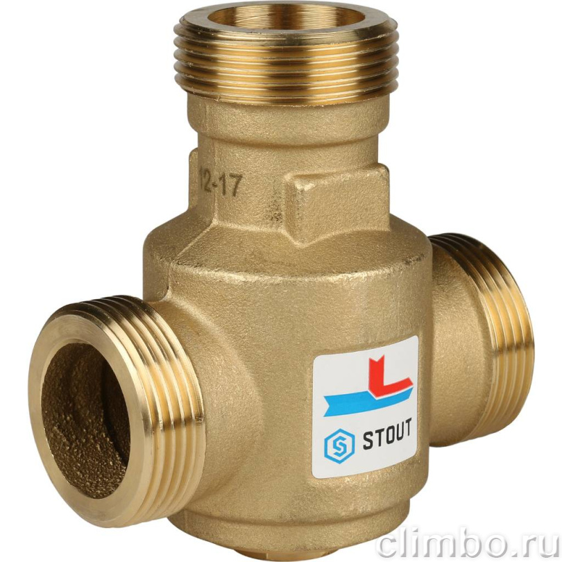 STOUT Термостатический смесительный клапан для твердотопливного котла G 1 1/4 НР 60°С — фото товара