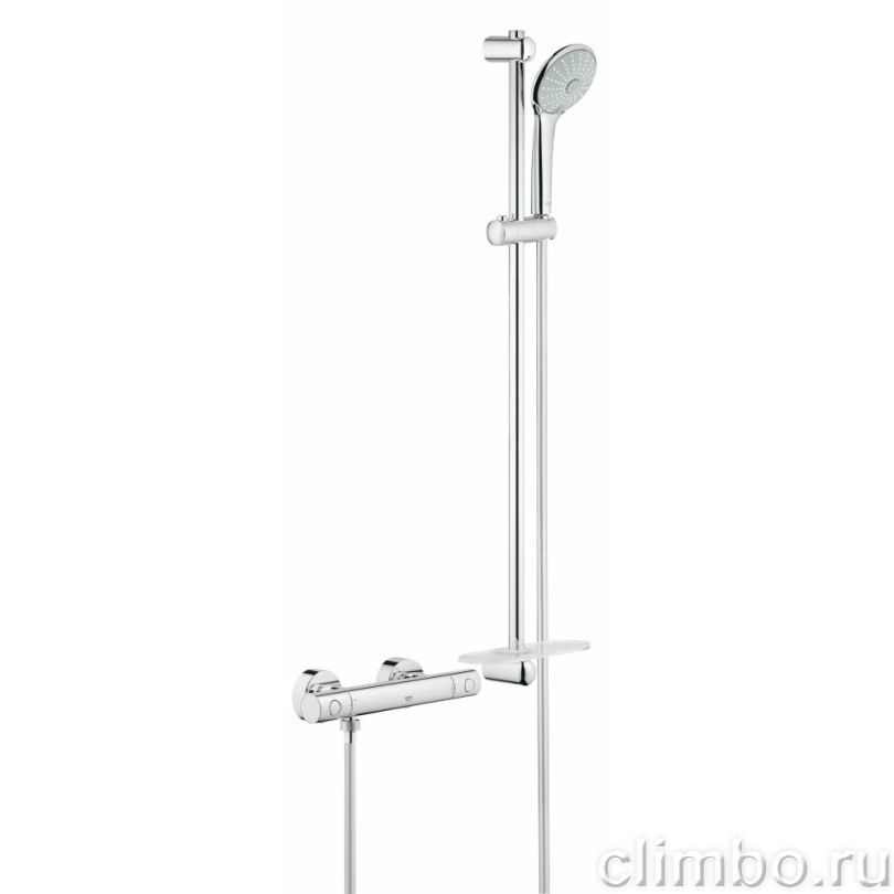 Термостатический смеситель для душа GROHE Grohtherm 1000 Cosmopolitan New с душевым гарнитуром (штанга 900 мм), хром (34321002) — фото товара
