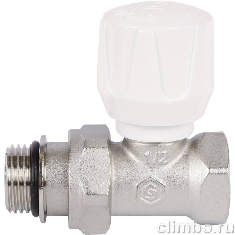 STOUT SVR Клапан ручной терморегулирующий прямой 1/2" (с дополнительным уплотнением) — фото товара