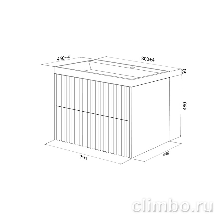 Тумба с умывальником подвесная, 80 см, белый, Билд (Bild) 2.0, IDDIS, BIL80W1i95K подходит умыв. 4518000i28 — фото, детали конструкции