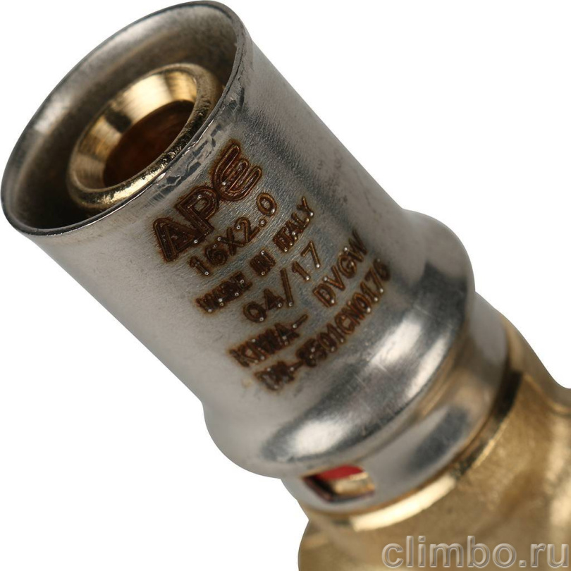 STOUT Угольник настенный с креплением короткий 1/2"х16 для металлопластиковых труб прессовой — фото товара
