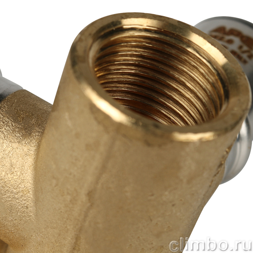 STOUT Тройник настенный с креплением 1/2"х20 для металлопластиковых труб прессовой (SFP-0015-001220) — фото товара