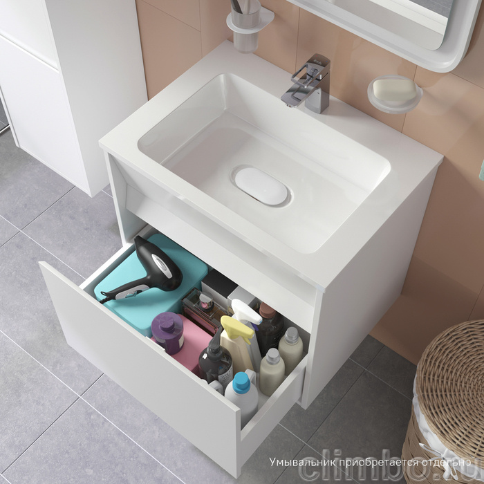 Тумба подвесная с ящиком, белая, 60 см, Esper, IDDIS, ESP60W0i95 — фото товара