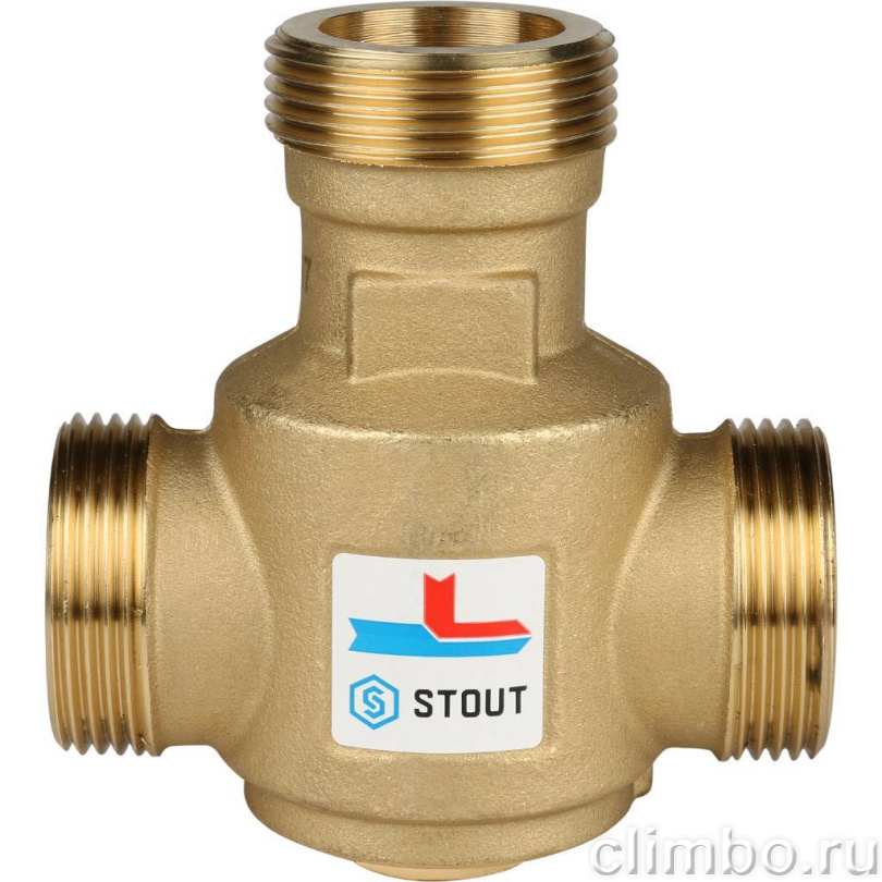 STOUT Термостатический смесительный клапан для твердотопливного котла G 1 1/4 НР 60°С — фото товара