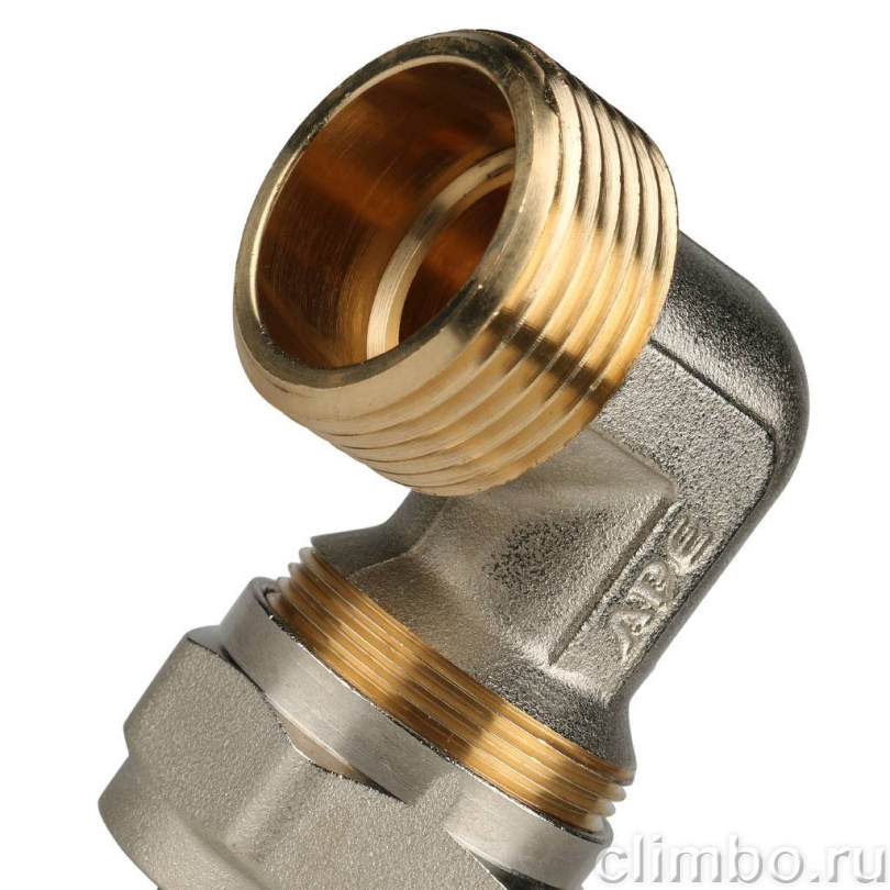 STOUT Угольник-переходник с наружной резьбой 1"x26 для металлопластиковых труб винтовой — фото товара