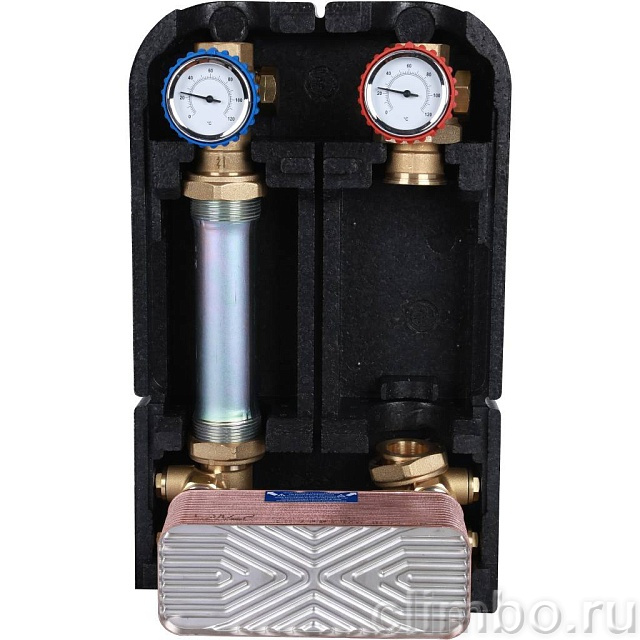 Насосная группа STOUT SDG-0038 с теплообменником 28 пластин, без насоса в теплоизоляции — фото, детали конструкции