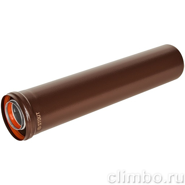 STOUT SCR-6010-700500 STOUT Удлинитель дымохода традиц. коакс. D60(п-м)/100(п-м), L500, КОРИЧНЕВЫЙ — фото, детали конструкции