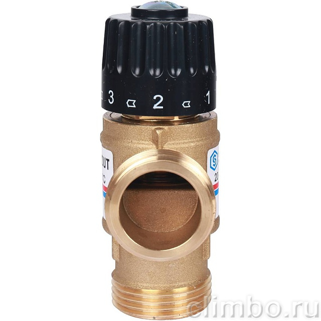 Термостатический смесительный клапан для систем отопления и ГВС STOUT G 1” M, 20-43°С KV 2,5 м3/ч — фото, детали конструкции