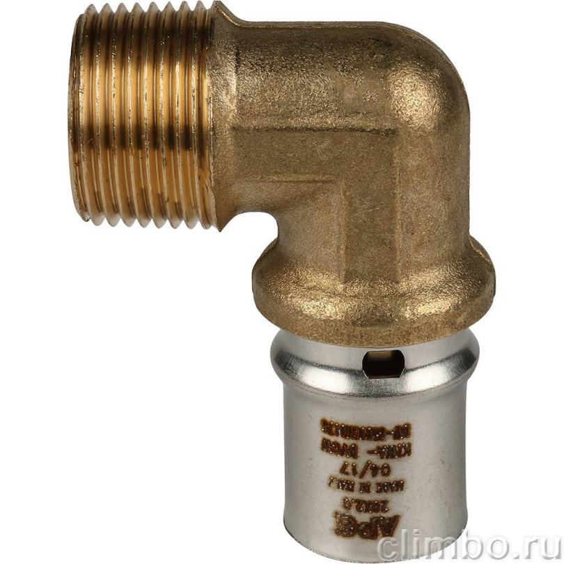 STOUT Угольник-переходник с наружной резьбой 3/4"х20 для металлопластиковых труб прессовой — фото товара
