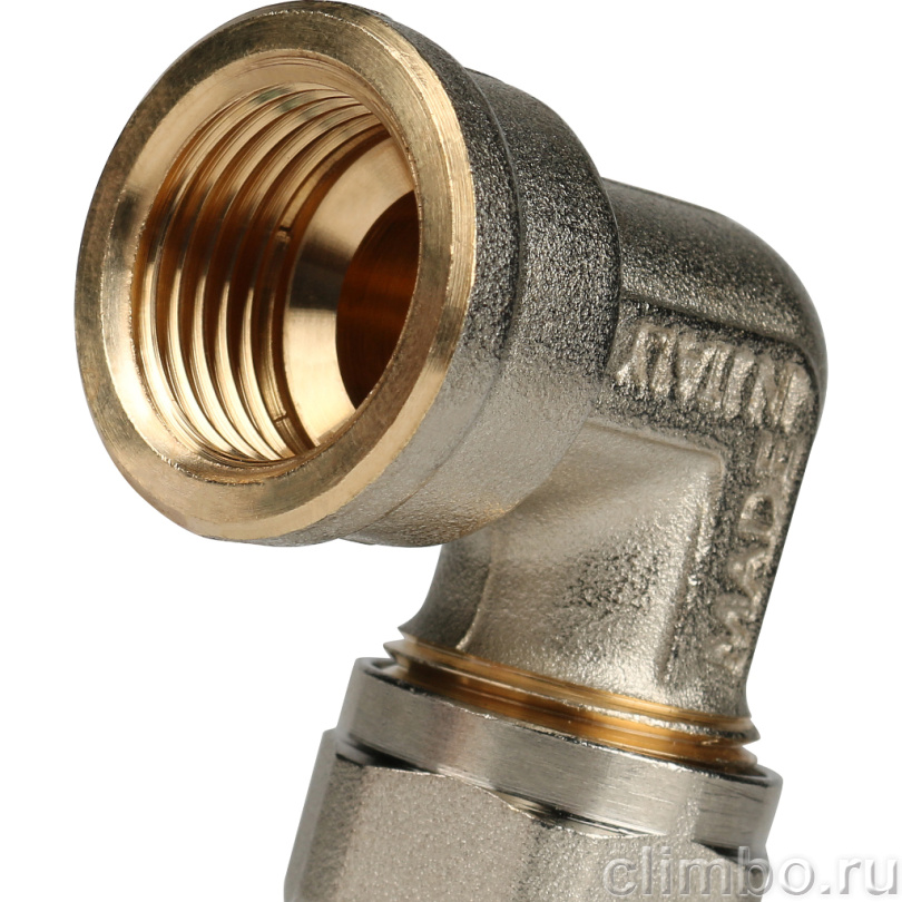 STOUT Угольник-переходник с внутренней резьбой 1/2"х16 для металлопластиковых труб винтовой (SFS-0007-001216) — фото товара