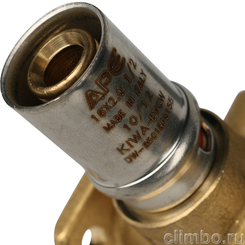 STOUT Тройник настенный с креплением 1/2"х16 для металлопластиковых труб прессовой (SFP-0015-001216) — фото товара