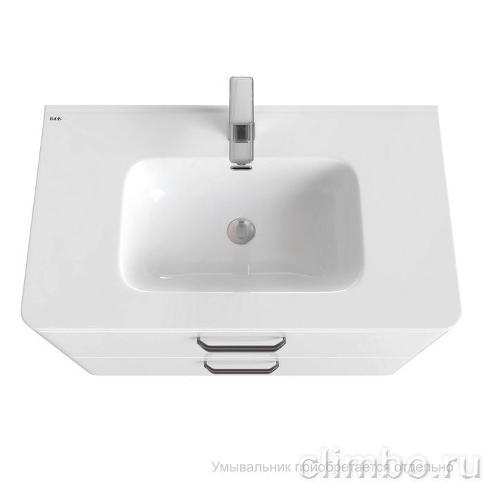 Тумба подвесная, белая, 80 см, Brick,  IDDIS, BRI80W0i95. Подходит умывальник: 0108000i28 — фото товара
