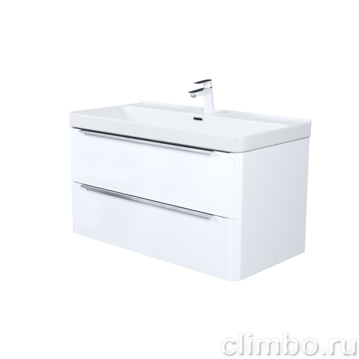 Тумба с умывальником, подвесная, 100 см, белый, Клауд Икс (Cloud X), IDDIS, CLX10W0i95K подходит умыв. 0171000i28 — фото, детали конструкции
